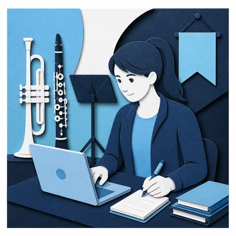 Ehrenamtliche Person recherchiert Förderprogramme für einen Musikverein