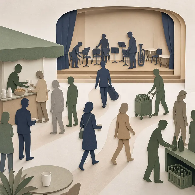 Bühnenweg, Publikum und Ausgabe zuerst getrennt planen – Illustration